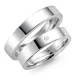5 mm trouwringen in 9 karaat witgoud 0,03 ct - set