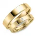 5 en 3 mm diamant trouwringen in 14 karaat goud - set