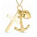 geloof-hoop-liefde ketting in verguld sterlingzilver met hanger in 9 karaat goud - Amoré