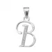 letter b zirkoon hanger in zilver