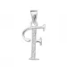 letter f zirkoon hanger in zilver