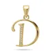 letter d zirkoon hanger in verguld sterlingzilver