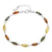 veelkleurig barnsteen armband in zilver