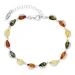 elegant veelkleurig barnsteen armband in zilver