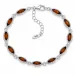 cognac geverfd barnsteen armband in zilver