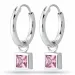 14,5 mm pink zirkoon creool in zilver