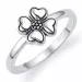Klavertje vier ring in geoxideerd sterlingzilver