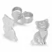 katten oorbellen in gerodineerd zilver
