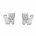 katten kristal zilveren oorstekers in zilver