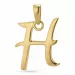 letter h hanger in verguld sterlingzilver