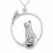 katten ketting in zilver met hanger in zilver