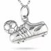 voetbalschoen ketting in zilver met hanger in zilver