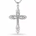 groot kruis ketting in zilver met hanger in zilver
