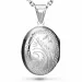 ovaal ketting in zilver met hanger in zilver