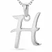 letter h ketting in zilver met hanger in zilver