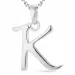 letter k ketting in zilver met hanger in zilver