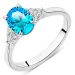 blauwe zirkoon ring in zilver