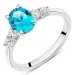 blauwe zirkoon ring in zilver