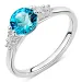 blauwe zirkoon ring in zilver