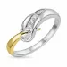 abstract diamant ring in 9 karaat goud-en witgoud 0,03 ct