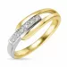 elegant abstract diamant ring in 9 karaat goud-en witgoud 0,03 ct