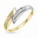 abstract diamant ring in 9 karaat goud-en witgoud 0,05 ct