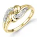 abstract diamant ring in 9 karaat goud-en witgoud 0,03 ct