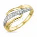 abstract briljant ring in 9 karaat goud-en witgoud 0,02 ct
