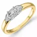 Hart diamant ring in 9 karaat goud-en witgoud 0,03 ct