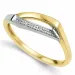 abstract briljant ring in 9 karaat goud-en witgoud 0,01 ct
