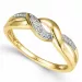 elegant abstract diamant ring in 9 karaat goud-en witgoud 0,02 ct