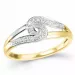 abstract briljant ring in 9 karaat goud-en witgoud 0,06 ct
