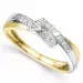 abstract briljant ring in 9 karaat goud-en witgoud 0,03 ct