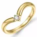 V diamant ring in 9 karaat goud 0,05 ct