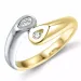 Diamant ring in 9 karaat goud-en witgoud 0,06 ct