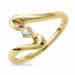 elegant abstract diamant ring in 9 karaat goud 0,05 ct