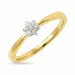 ster diamant ring in 9 karaat goud-en witgoud 0,06 ct