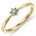 Bloem topaas diamant ring in 9 karaat goud 0,01 ct 0,06 ct