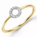 rond diamant ring in 9 karaat goud-en witgoud 0,06 ct