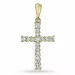 kruis diamant hanger in 9 caraat goud 0,28 ct