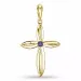 kruis amethist hanger in 9 caraat goud 0,02 ct