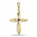 Elegant kruis robijn hanger in 9 caraat goud 0,04 ct