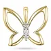 Vlinder diamant hanger in 9 caraat goud 0,04 ct