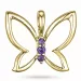 Vlinder amethist hanger in 9 caraat goud 0,04 ct