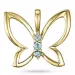 Vlinder topaas hanger in 9 caraat goud 0,05 ct