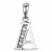 Letter a diamant hanger in 9 caraat witgoud 0,02 ct