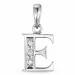 Letter e diamanten hanger in 9 caraat witgoud 0,02 ct