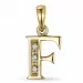 Letter f diamanten hanger in 9 caraat goud 0,02 ct