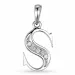 Letter s diamant hanger in 9 caraat witgoud 0,02 ct