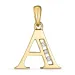 letter a diamant hanger in 9 caraat goud 0,03 ct